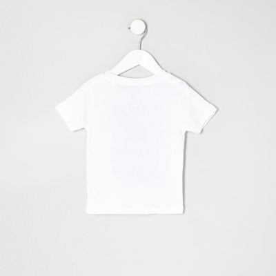 Mini boys white cheeky chap T-shirt
